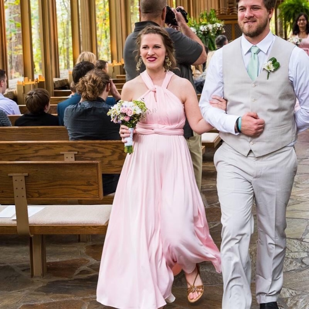 Blush Bridesmaid Maxi Infinity Multi-Way Dress